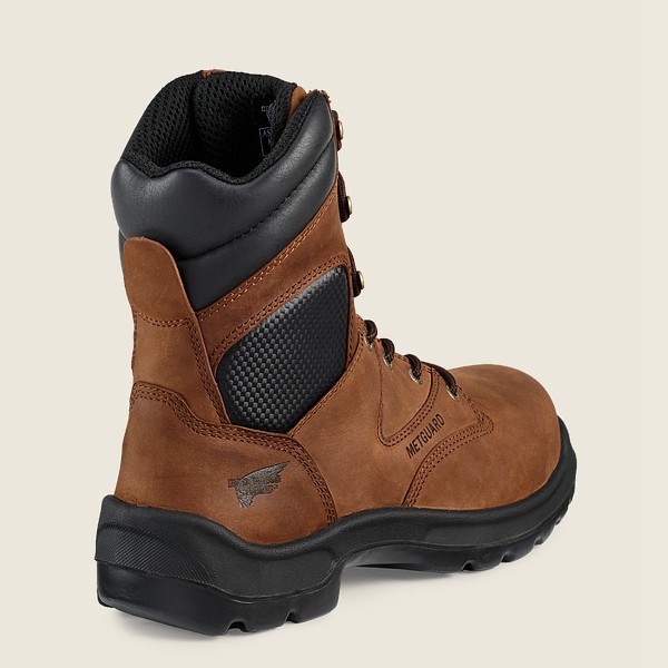 Red Wing Safety Boots Brown - Mens Flexbond - 8-inch Toe Metguard - 7082-GLQCO